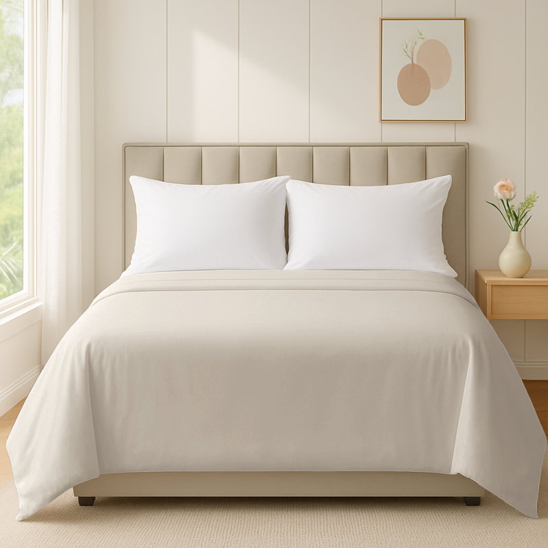 Luxury 200 Thread Count Standard Cotton Flat Sheet – Soft, Breathable, Smooth Weave – Durable, Fade-Resistant, Hotel Quality Bedding