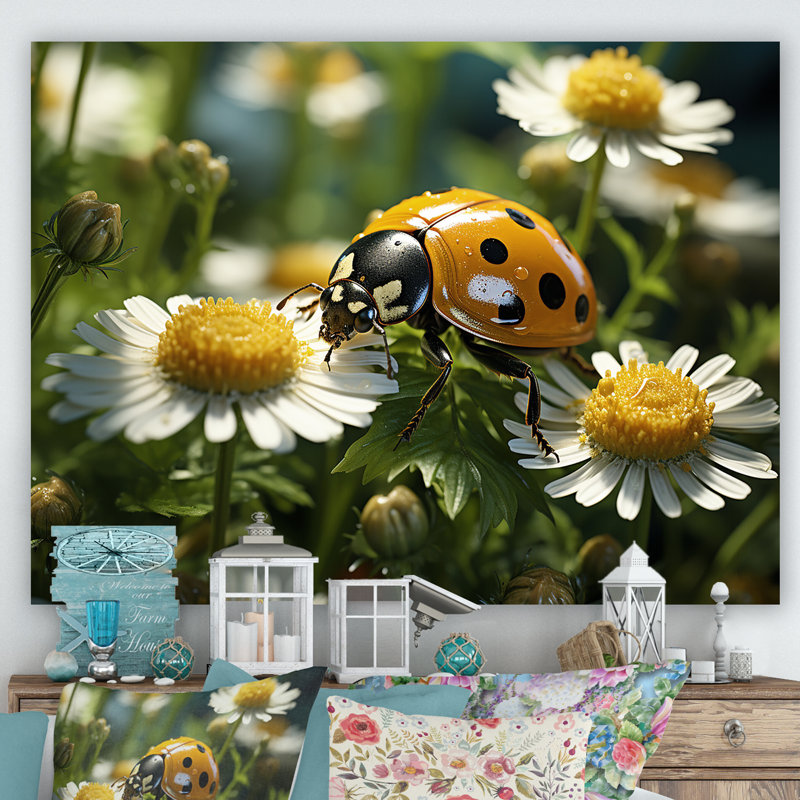 «Sunshine Ladybug Travel Splendor I», reproduction sur toile, Toile tendue, H 30 po x l 40 po x P 1,5 po