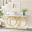 Console moderne 55,11 po en simili marbre blanc et doré pour canapé d'entrée, salon et salon