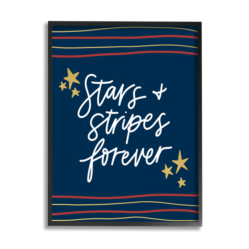 Étoiles à rayures pour toujours Americana, Giclée encadrée noir minuit, H 30 po x l 24 po x P 1,5 po