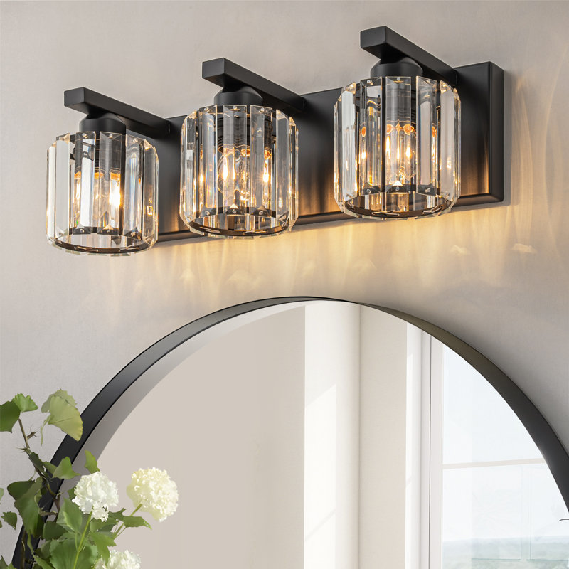 3/4 Light Dimmable Vanity Light, Matte Black, 3