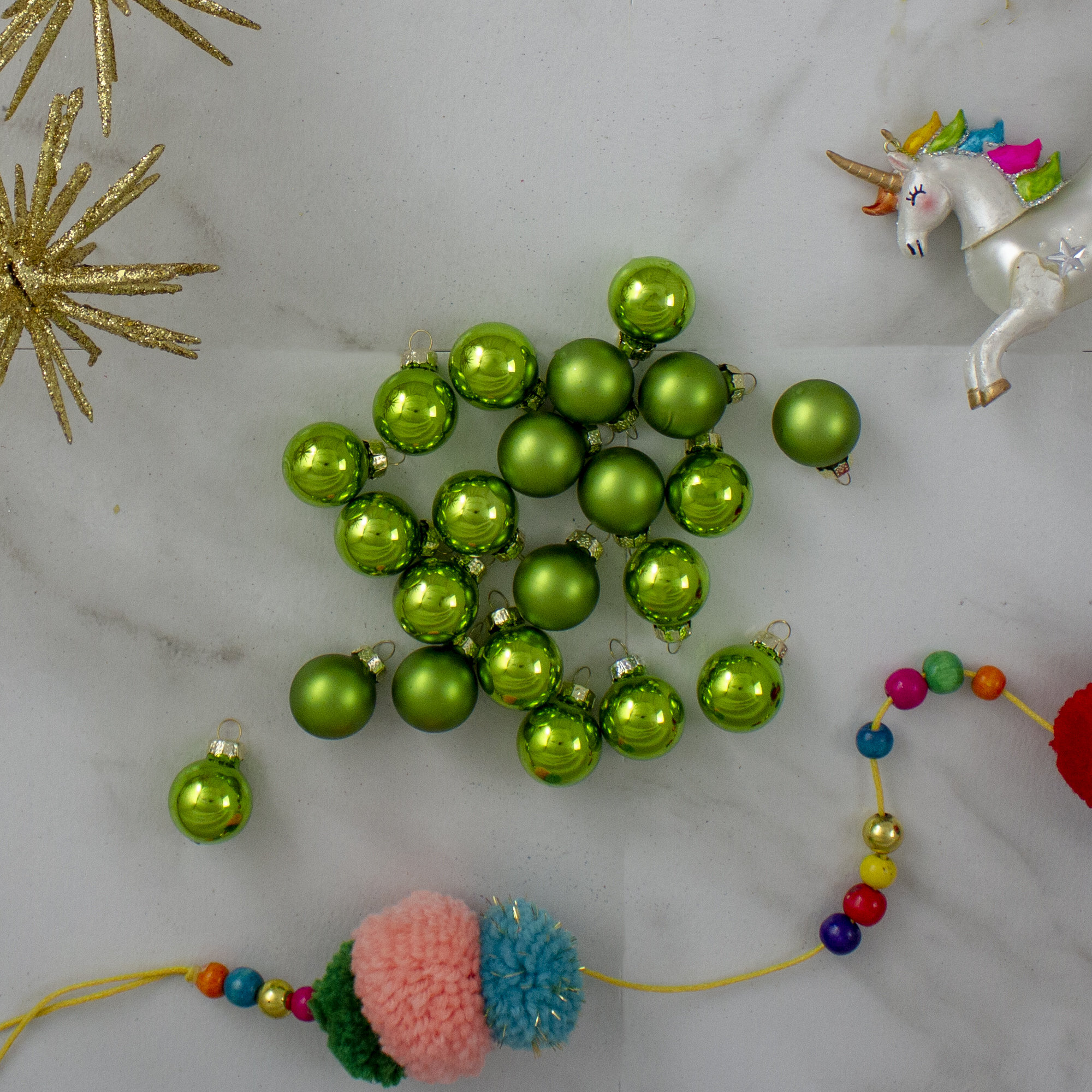Christmas 22-Finish Glass Christmas Ball Ornaments, Turquoise