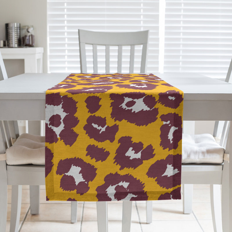 Animal Print Table Runner, 72" x 16", Gold