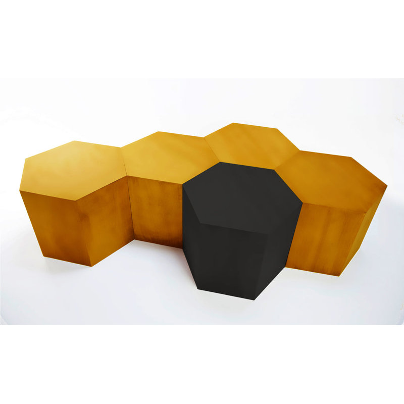 Coffee Table, Matte Black, 16"H x 20"L x 17.3"W