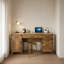 3 Piece Wood Executive Writing Desk Office Set - Rustic Oak