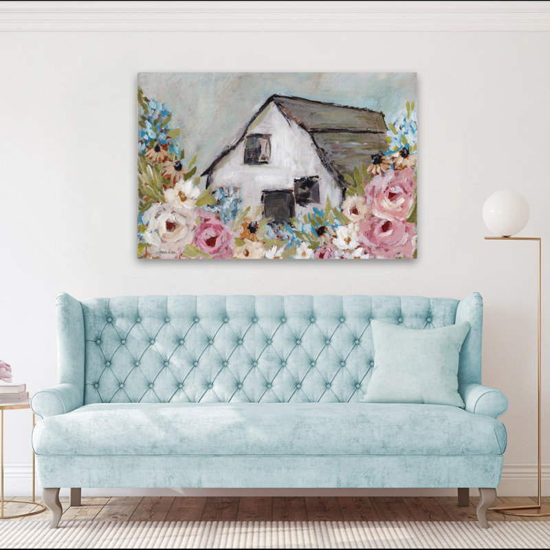 Printemps à la grange - Art contemporain, H 40 po x l 60 po