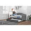 Lit de jour simple en bois avec lit gigogne, canapé-lit pour le salon de la chambre à coucher, gris-1110002844