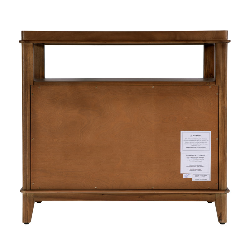 Table de chevet rectangulaire à 2 tiroirs en bois brun noyer 28 po Highbury, Brun
