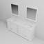 Meuble-lavabo double blanc 80 po X P 22 po P, plateau en marbre de culture et Miroirs-118001341