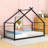 Metal House Bed With Roof And Sturdy Slats-655124696-655124699