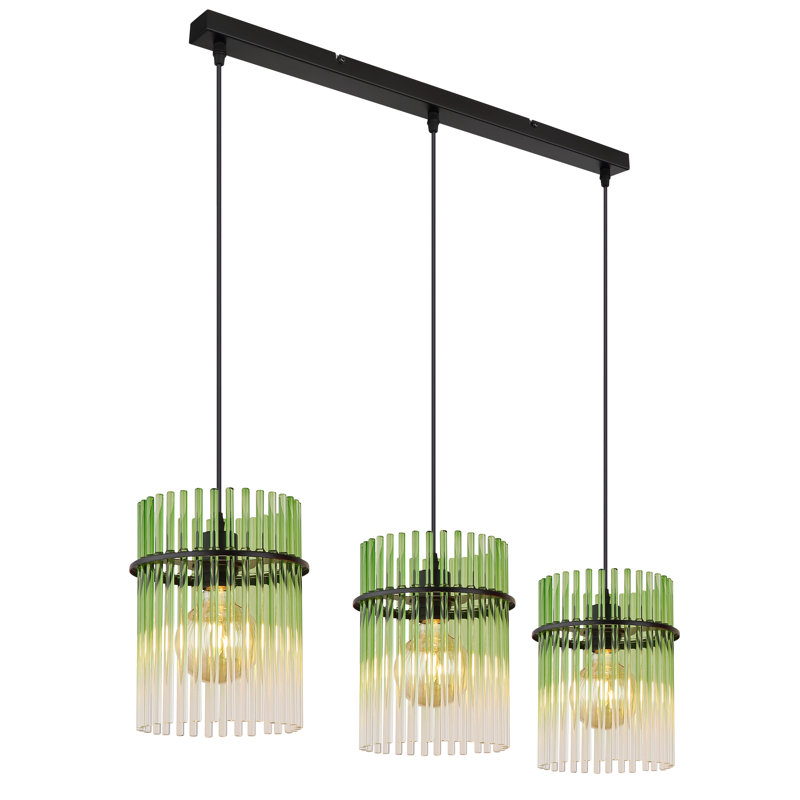 Decole 3 - Light Matte Black Pendant, Green