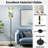  68.5" Standing Floor Lamp Hawaiian vintage island palm tree boat pink hibiscus sea waves summer Dimmable Metal Pole Lamp with Linen Lampshade LED Bulb Included