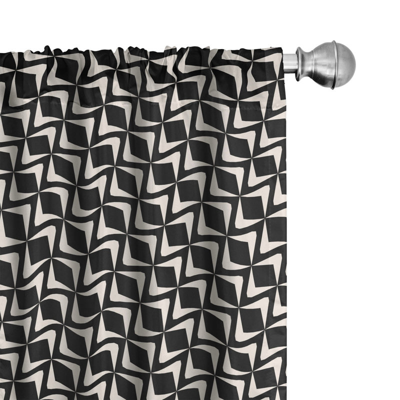 Geometric Semi-Sheer Rod Pocket Curtain Panels, 28" x 95"
