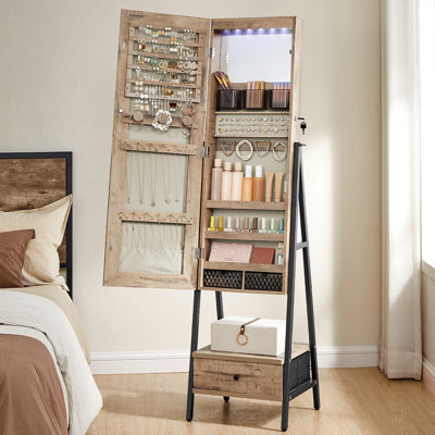 Led Mirror Jewelry Cabinet Standing