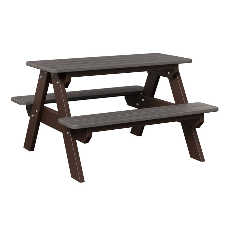 KIDS Outdoor Conversation Set, Driftwood Gray Top/Chocolate Brown Base