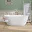 Acrylic Freestanding Soaking Bathtub 55'' x 27.5'' Contemporary Stand Alone White Tub with Pop-up Centre Drain-91939392
