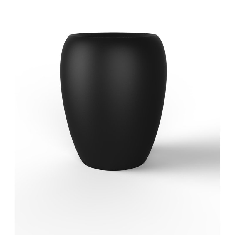 Blow Resin Pot Planter, 47.25" H x 39.25" W x 39.25" D, Black