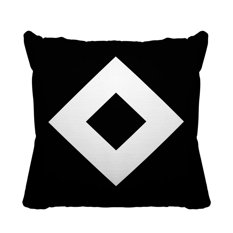 Coussin décoratif intérieur / extérieur Seven, L 15 po x H 15 po, Noir