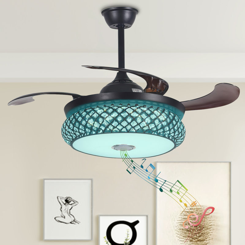 Jasveen 42'' Bluetooth Ceiling Fan with Dimmable LED Lights and Music Player