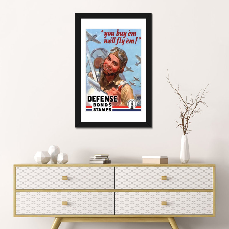 «Vintage War You», affiche vintage sur toile, H 32 po x l 24 po x P 1 po, Papier d'art encadré noir, Blanc