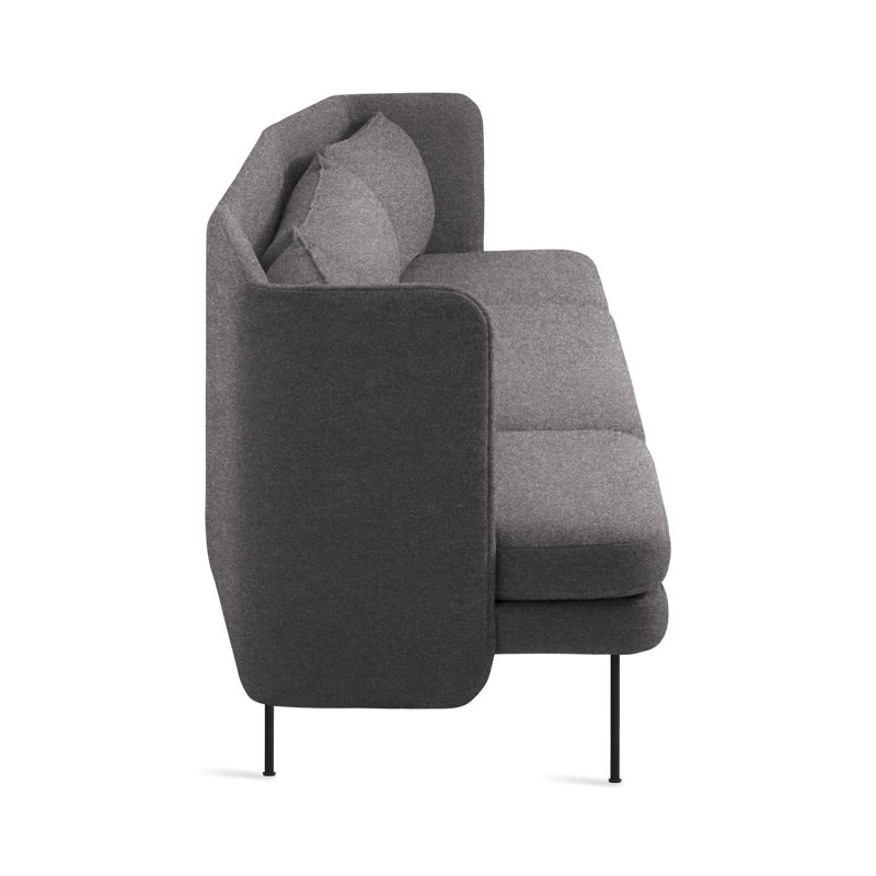 Bloke Sofa, Gabro Gray Wool Blend, 34" H x 95" W x 32" D, Oblivion