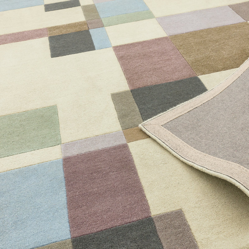 Yahir Geometric Wool Hand Tufted Area Rug, Runner 66 x 200cm