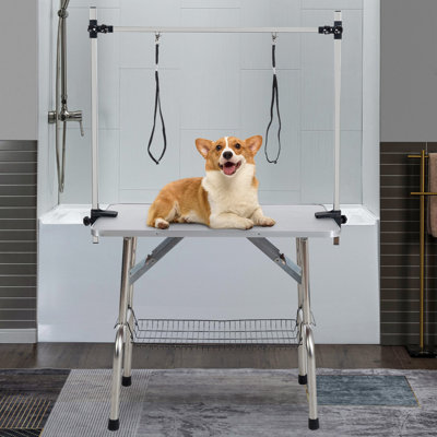 65.5'' H x 46'' W x 23.6'' D Folding Grooming Table