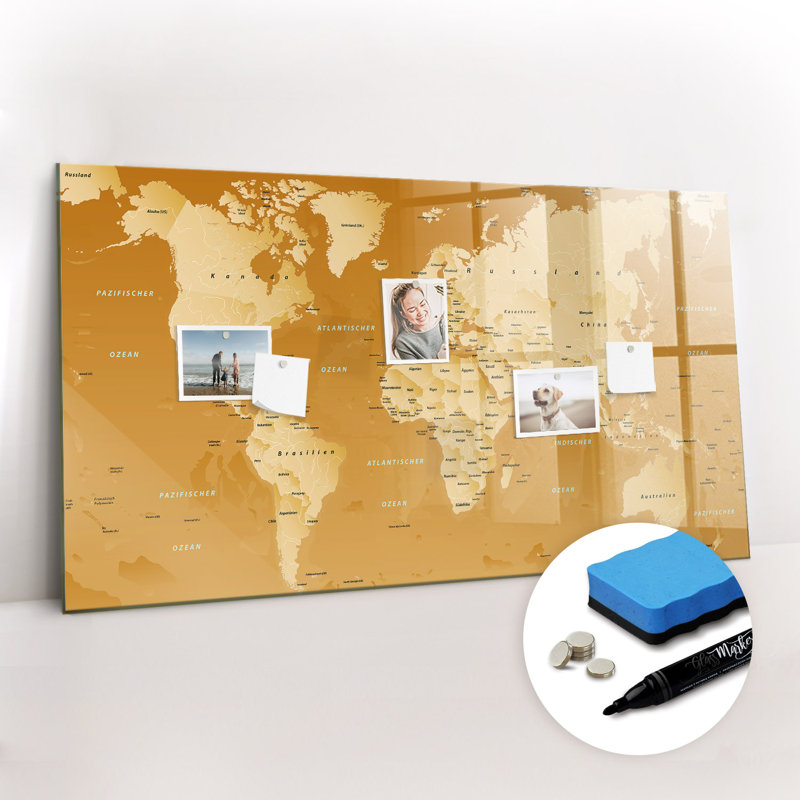 Magnetic Glass Dry Erase Board, Golden