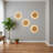 Modern Wall Sconces, Round Wood Led Wall Lamp, 25w, 2500lm Wall Light For Bedroom (set Of 2)