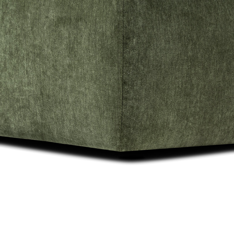 Canapé et méridienne rembourrés 3 pièces Wonardo, Tissu vert Sagano