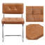 Aveon 49cm H Mid-Century Modern Tufted Faux Leather Side Dining Chair with Steel Frame(Set of 2)-1828921913