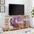 Eyisean 59" LED Curio Cabinet with 7 Color Lights, Vintage Glass Display Case with Glass Doors, Smartphone-Controlled, Short Wooden China Cabinet with Adjustable Shelves for Living Room, Entryway-1298126221