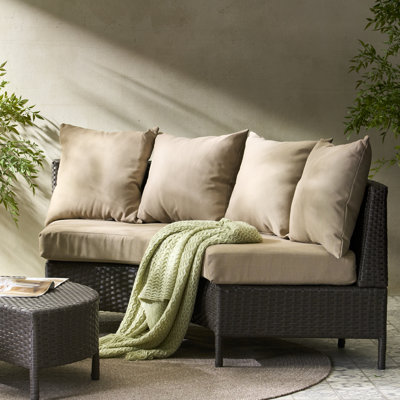  Wicker Sectional Sofa with Cushions for Outdoor Comfort, Stylish Patio Seating for Relaxation, Versatile Modular Furniture Set (Set of 2)