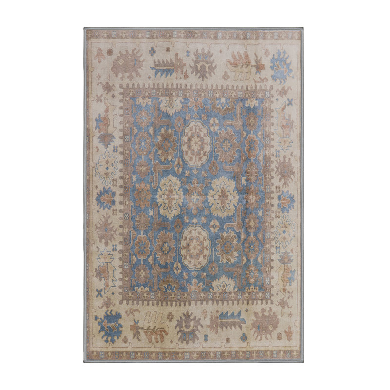 Tapis oriental beige / brun / bleu, Rectangle 4 pi x 6 pi