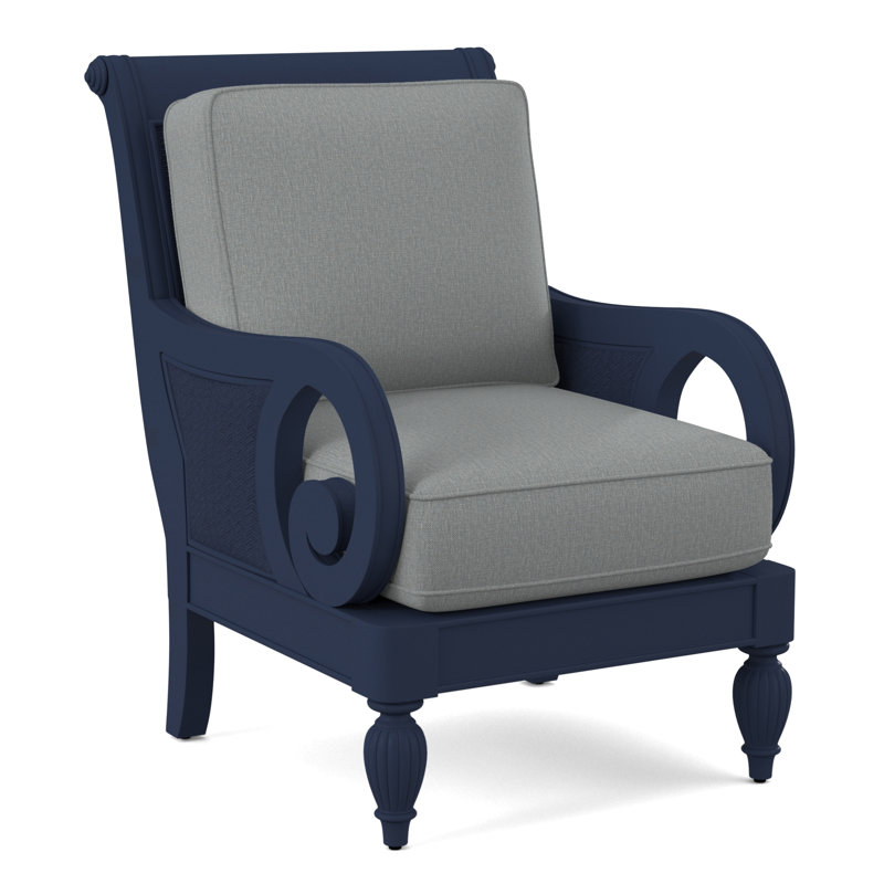 Grand View 71.12Cm Wide Armchair, Light Blue Performance Fabric; 0851-55, Stone Hearth Finish