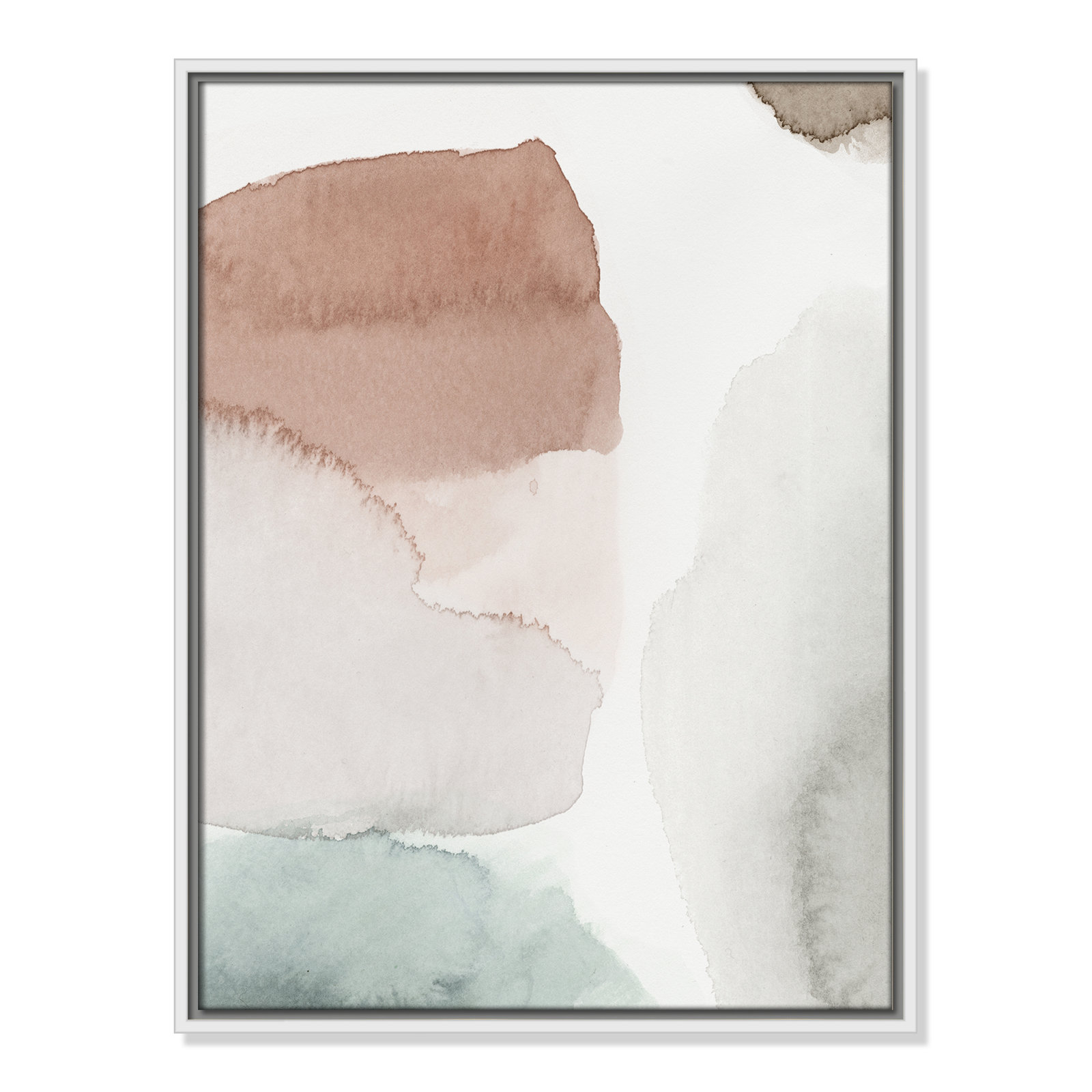 Weslyn "Hopeful II" Painting, White Framed, 25.5" H x 19.5" W x 2" D