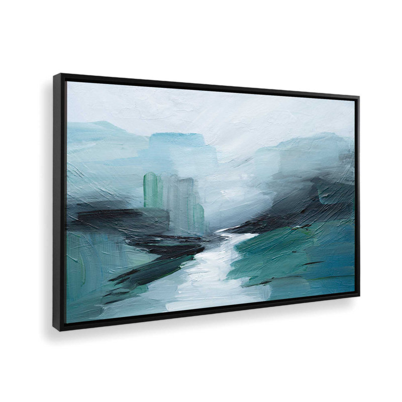 «Where the Water plomb II», reproduction sur toile dans un cadre, H 12,75 po x l 18,75 po, Noir satiné
