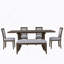 Ensemble de table de salle à manger extensible 6 pièces avec rallonge amovible, table de cuisine avec chaise d'appoint rembourrée et un banc-1179097706