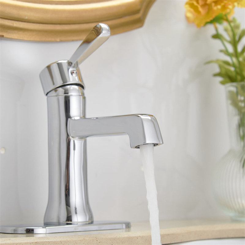 Single-Hole Single-handle Bathroom Faucet with Drain Assembly, Chrome