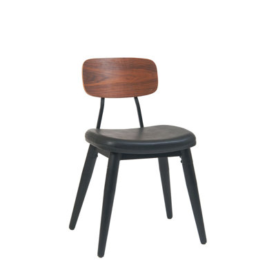 Chaise d’appoint rembourrée en noir noyer