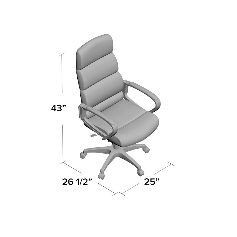 Soho High-Back Leather Executive Swivel Chair in Black