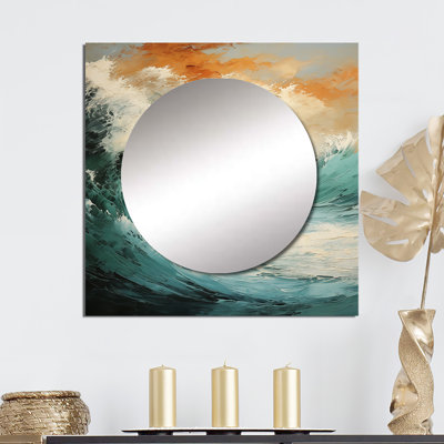 Hareera - art mural miroir bord de mer pour salle de bain