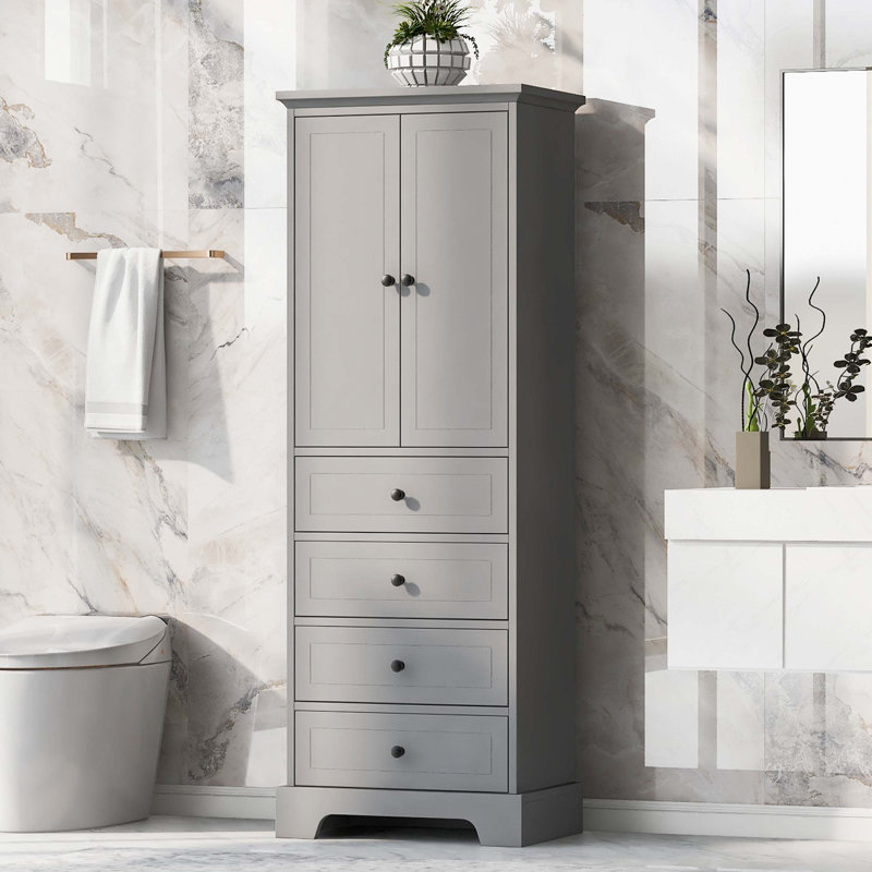 Line Cabinet With Adjustable Shelf, Gray