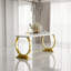 Ensemble de table de salle à manger 7 pièces Glam Gold avec 6 chaises en cuir noir et or-819436101-819436158-819436154