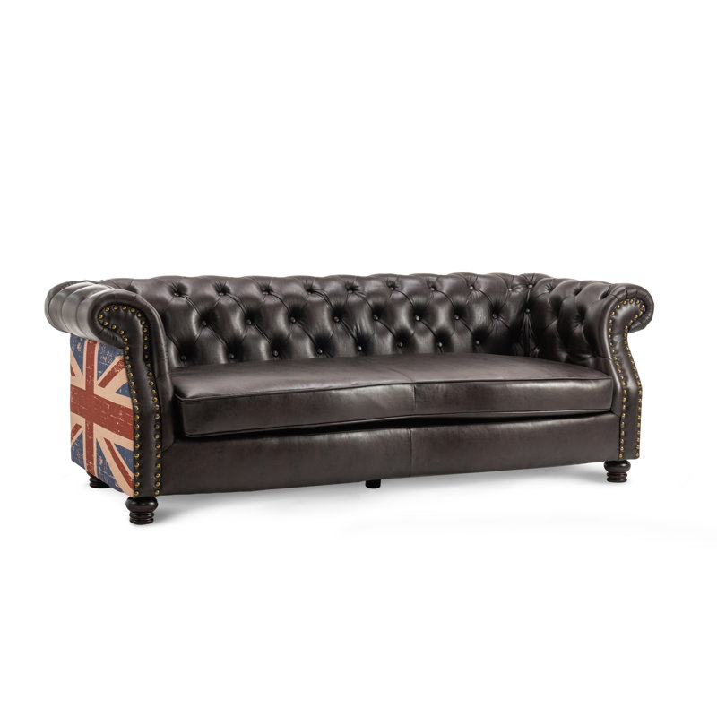 Abdalrahman Faux Leather Sofa, 3
