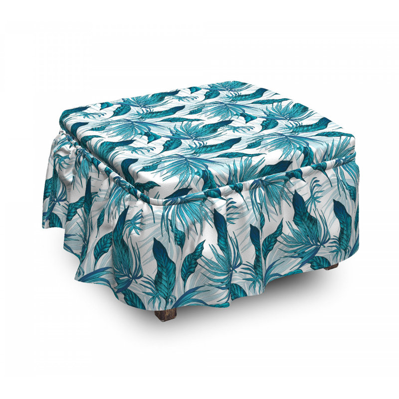 Housse pour repose-pieds de feuillage exotique