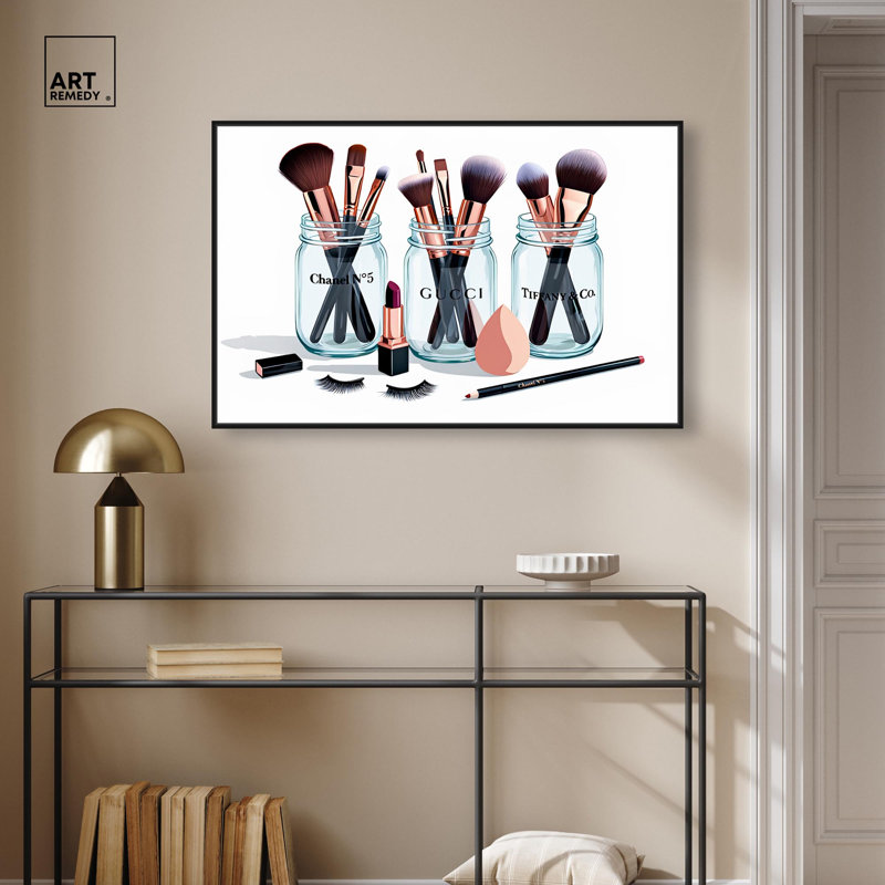 Glamour Glassware, reproduction d'art sur toile par , H 25 po x l 37 po, Structure noire