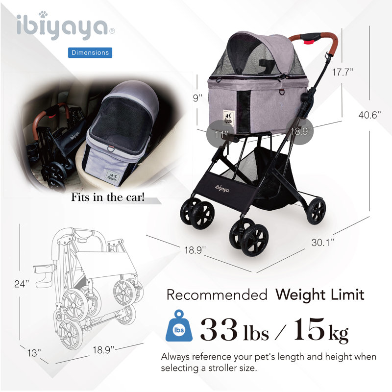 Nimbus Gray 3-in-1 Pet Stroller, Carrier, and Car Seat