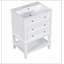 Meuble-lavabo 24 po avec lavabo, meuble de rangement pour salle de bain avec tiroir et tablette ouverte, structure en bois massif, blanc