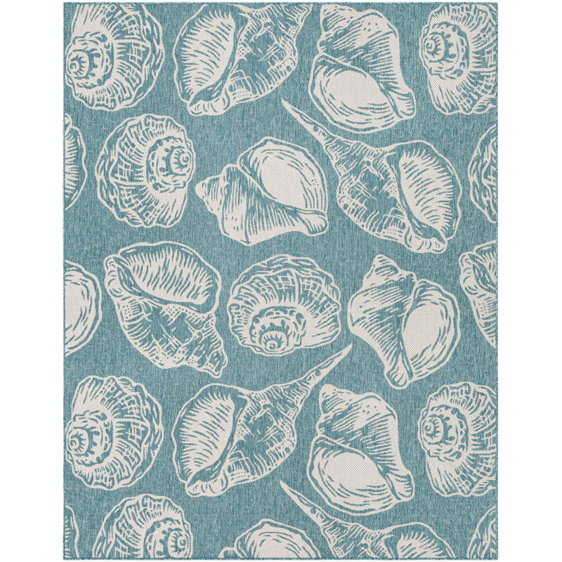 Contemporary Aviesel Area Rug Aqua Color, Rectangle 7'10" x 10'